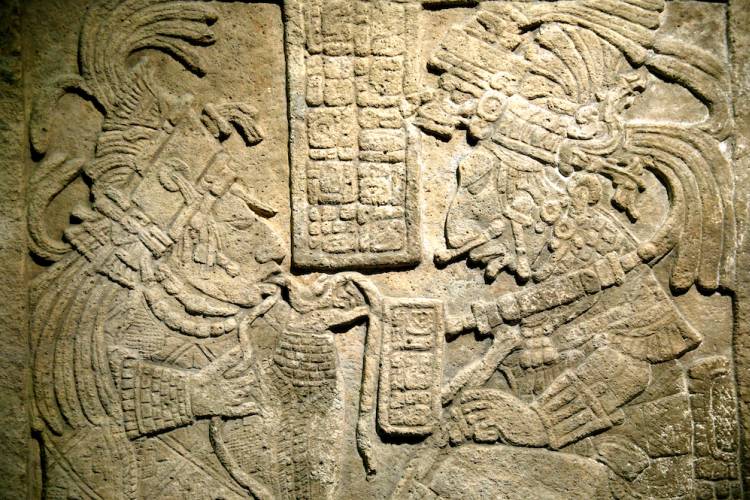 mayan carvings in limestone