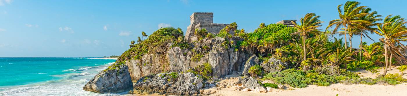 Maya Ruins of Tulum Near Akumal on the Riviera Maya in Mexico